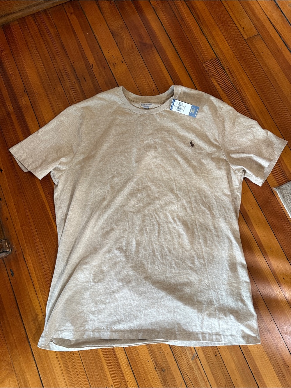 Ralph Lauren Short-Sleeve Crew Neck T-Shirt in Light Tan